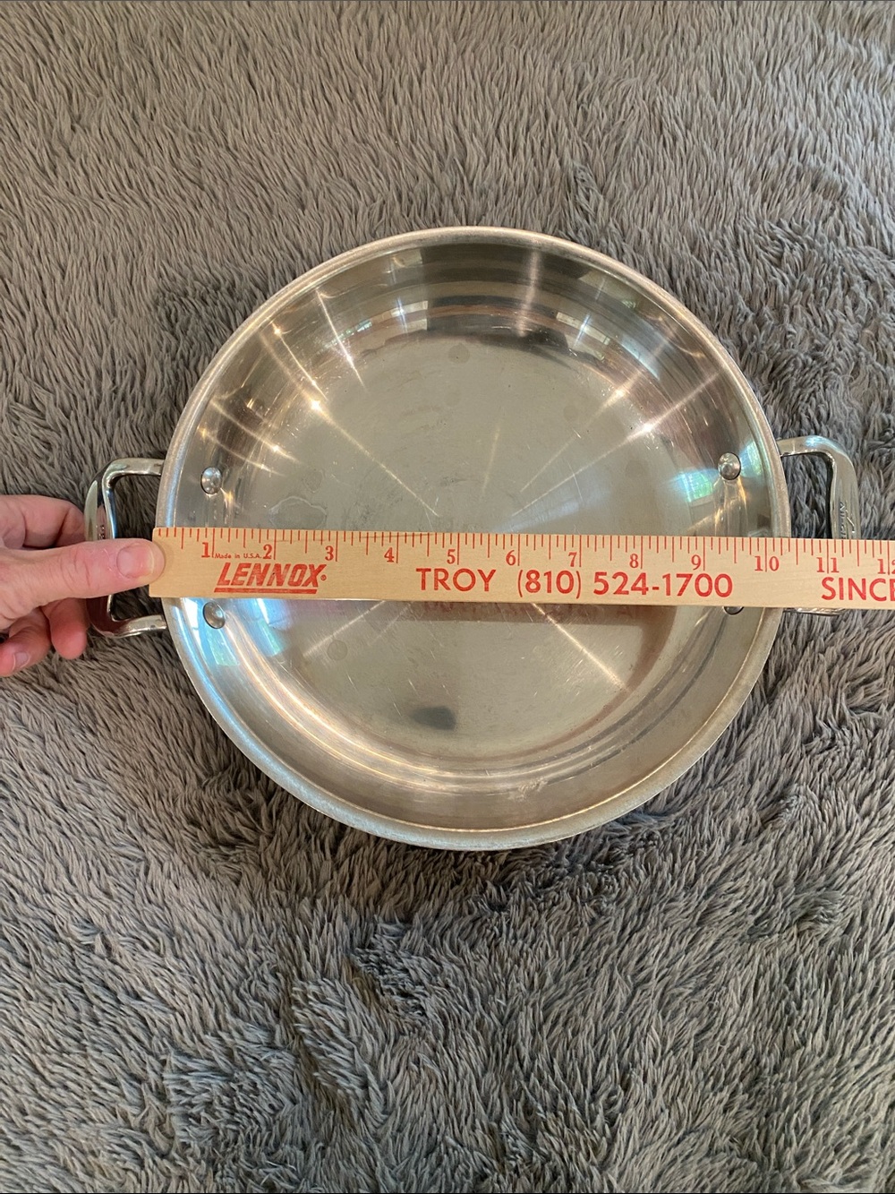 All-Clad 10” stainless steel two handle pan dish frying serving plate chef - Picture 9 of 9
